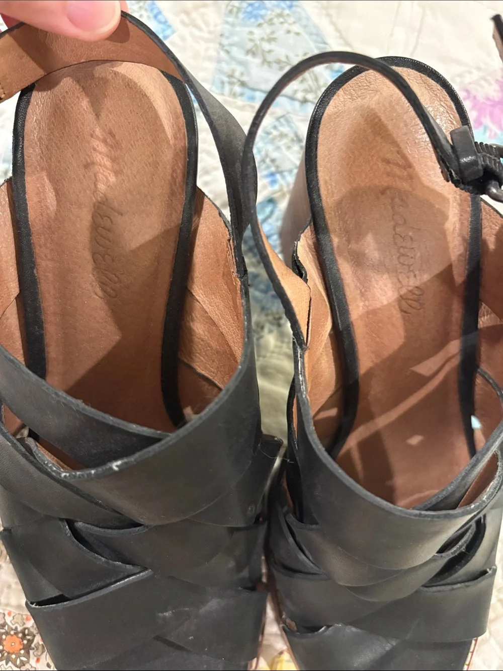 Madewell Black Woven Leather Slingback Sandals - Women